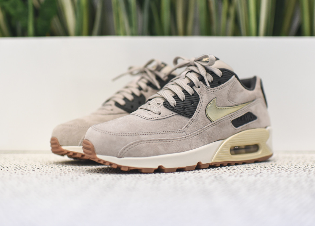 nike air max 90 beige suede, Following a standout safari iteration, the women's Nike Air Max 90 Premium receives another solid update to kick-off the new year.